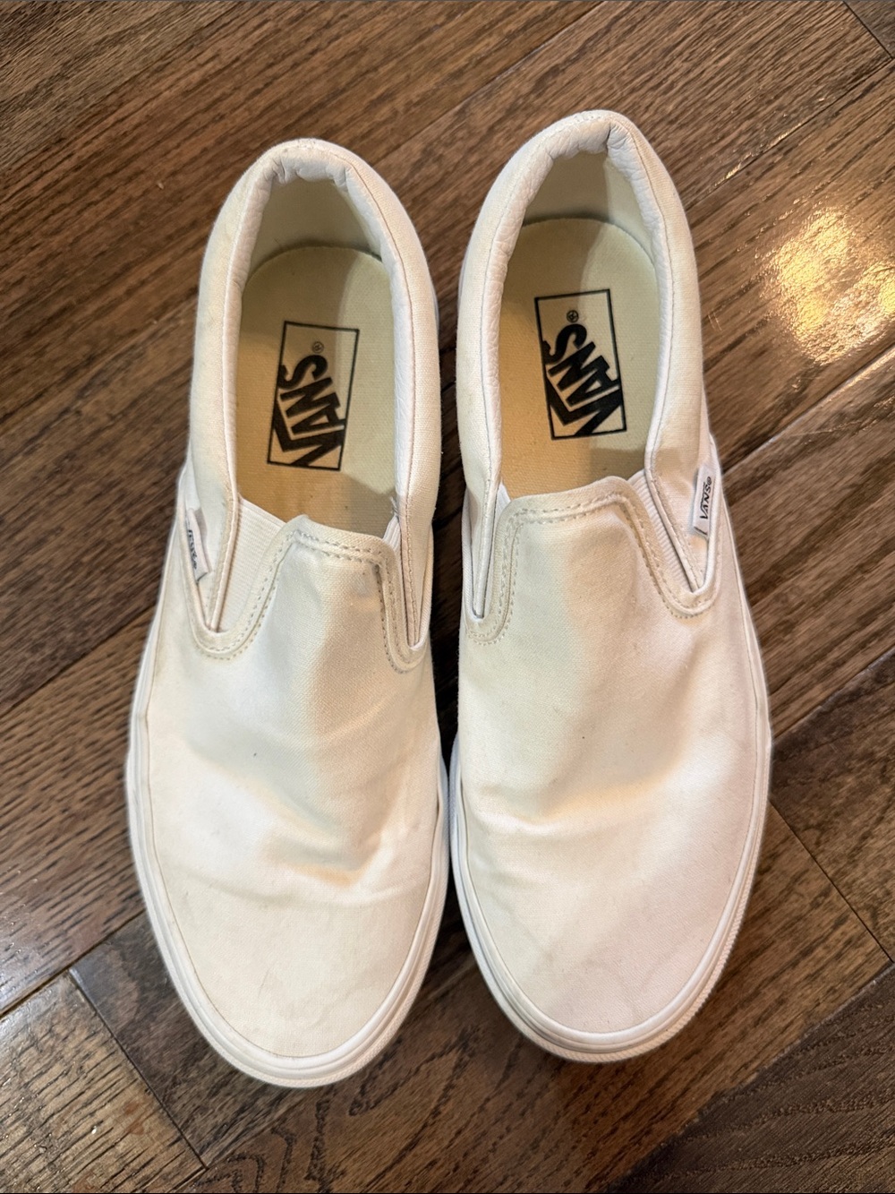 Vans Slip-On Canvas Sneakers in White mens 8/ women’s 9.5